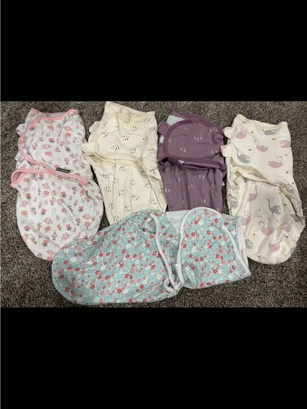 Girl Velcro Swaddles Lot (5)